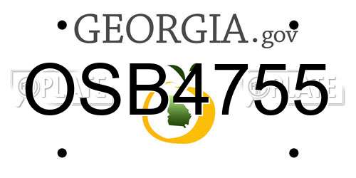 OSB4755 Georgia License Plate