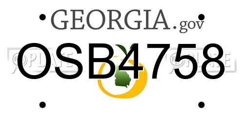 OSB4758 Georgia License Plate