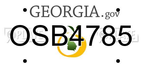 OSB4785 Georgia License Plate