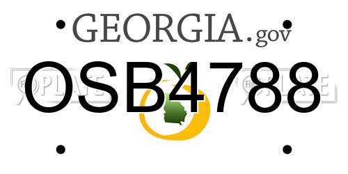 OSB4788 Georgia License Plate