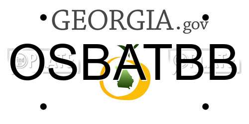 OSBATBB Georgia License Plate