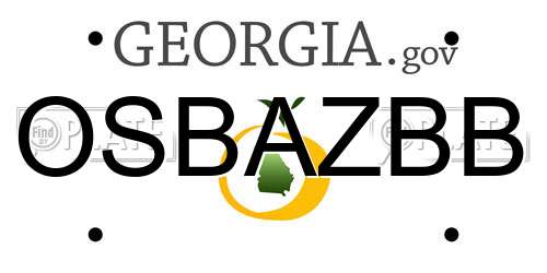 OSBAZBB Georgia License Plate