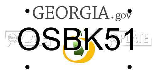 OSBK51 Georgia License Plate