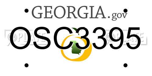 OSC3395 Georgia License Plate