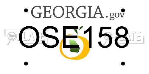 OSE158 Georgia License Plate