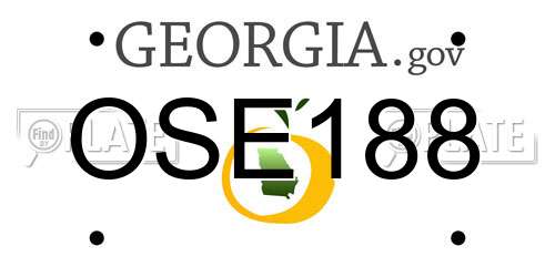 OSE188 Georgia License Plate