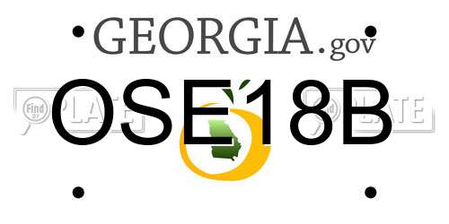 OSE18B Georgia License Plate