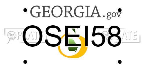OSEI58 Georgia License Plate