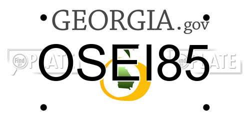 OSEI85 Georgia License Plate