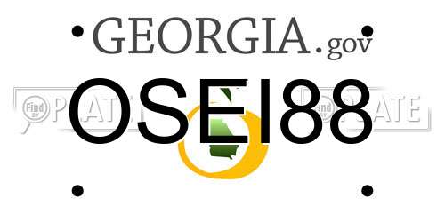OSEI88 Georgia License Plate