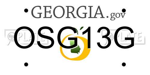 OSG13G Georgia License Plate