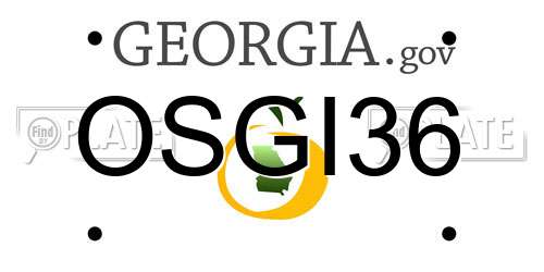 OSGI36 Georgia License Plate