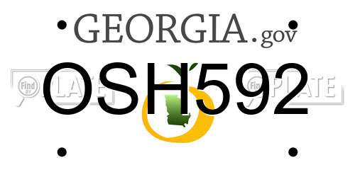 OSH592 Georgia License Plate