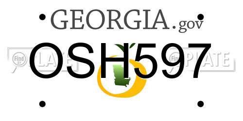 OSH597 Georgia License Plate