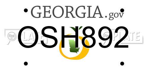 OSH892 Georgia License Plate