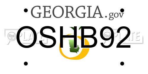 OSHB92 Georgia License Plate