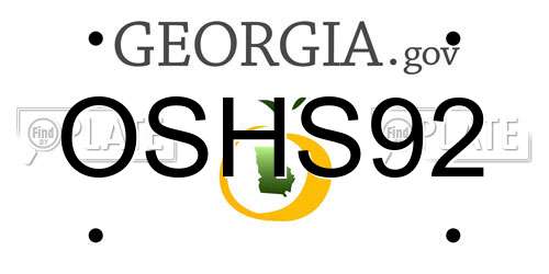 OSHS92 Georgia License Plate