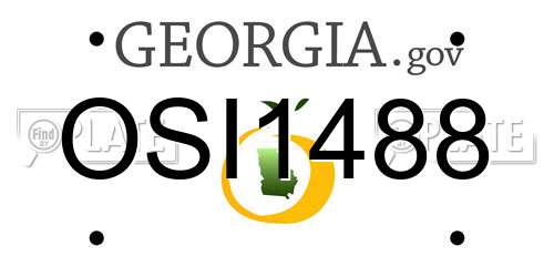 OSI1488 Georgia License Plate