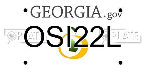 OSI22L Georgia License Plate