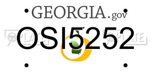 OSI5252 Georgia License Plate