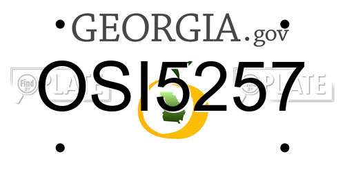 OSI5257 Georgia License Plate
