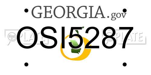OSI5287 Georgia License Plate