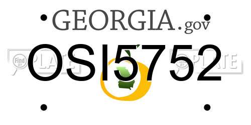 OSI5752 Georgia License Plate