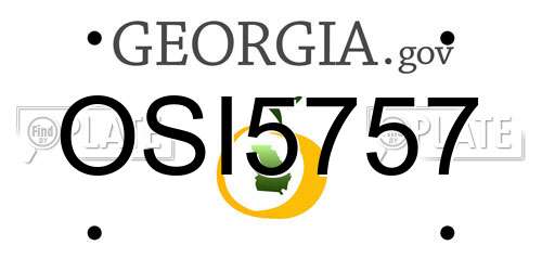 OSI5757 Georgia License Plate