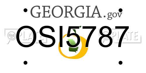 OSI5787 Georgia License Plate