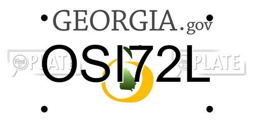 OSI72L Georgia License Plate