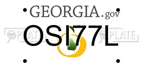 OSI77L Georgia License Plate