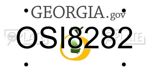 OSI8282 Georgia License Plate