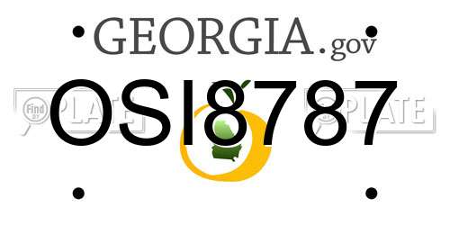 OSI8787 Georgia License Plate