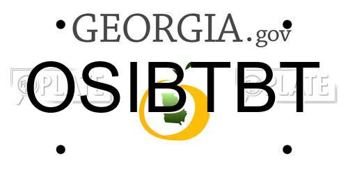 OSIBTBT Georgia License Plate