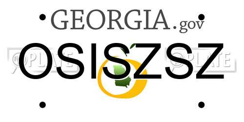OSISZSZ Georgia License Plate