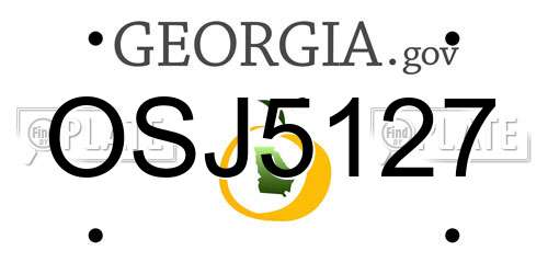 OSJ5127 Georgia License Plate