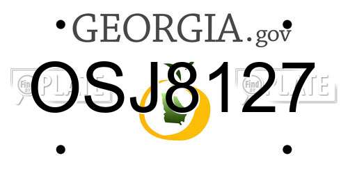 OSJ8127 Georgia License Plate