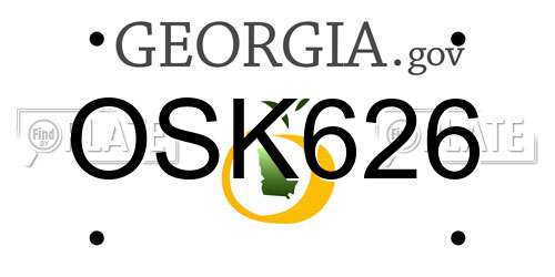 OSK626 Georgia License Plate