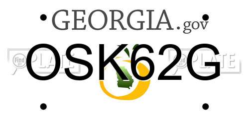 OSK62G Georgia License Plate