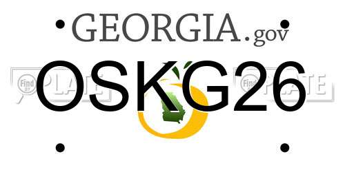 OSKG26 Georgia License Plate