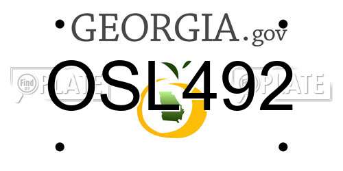 OSL492 Georgia License Plate