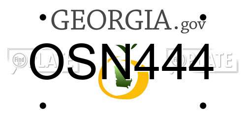 OSN444 Georgia License Plate