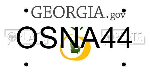 OSNA44 Georgia License Plate