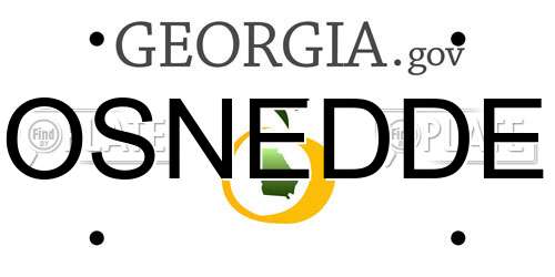 OSNEDDE Georgia License Plate