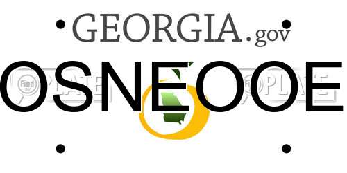 OSNEOOE Georgia License Plate