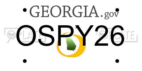 OSPY26 Georgia License Plate