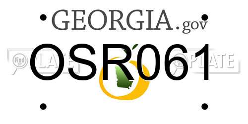 OSR061 Georgia License Plate