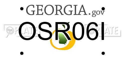 OSR06I Georgia License Plate