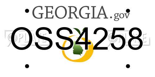 OSS4258 Georgia License Plate