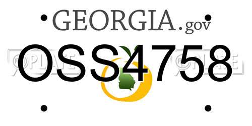 OSS4758 Georgia License Plate
